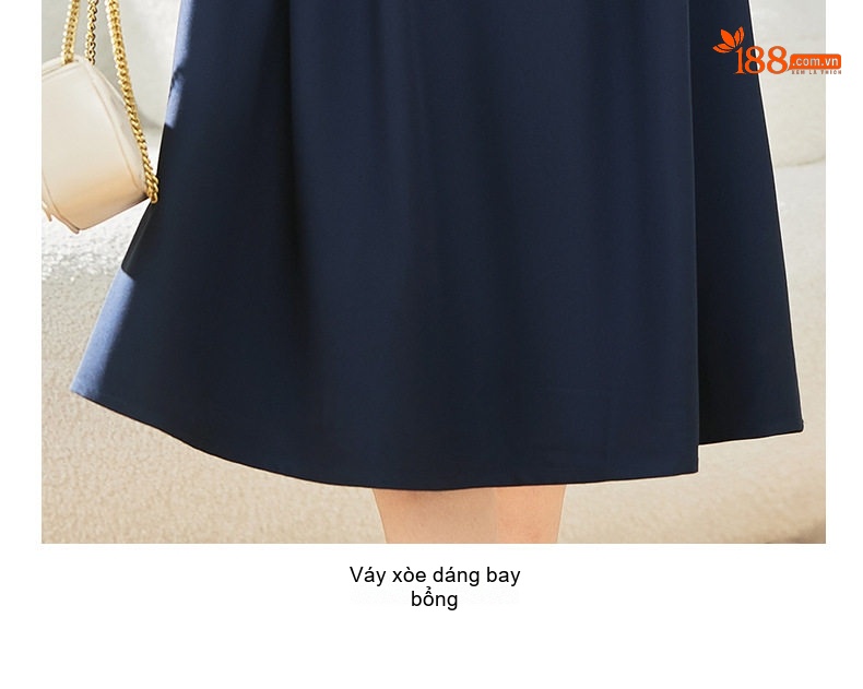 Váy Bộ Nữ Áo Vest Tay Dài Thanh Lịch Phong Cách Hàn Quốc Màu Nâu, Xanh Navy chi tiết 37