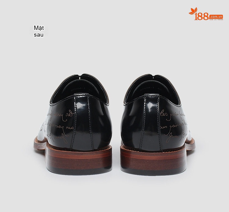 Giày Tây Buộc Dây Nam Da Bò Bóng Chiều Cao Đế Khoảng 3cm Màu Đen, Nâu, Xanh, Lục... chi tiết 11