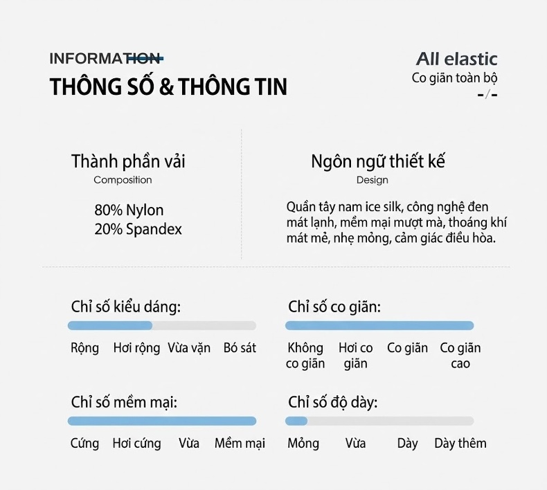 Quần Tây Nam Dáng Ôm Vừa Vặn Mỏng Thoáng Khí Màu Đen, Xanh Navy, Xám chi tiết 2