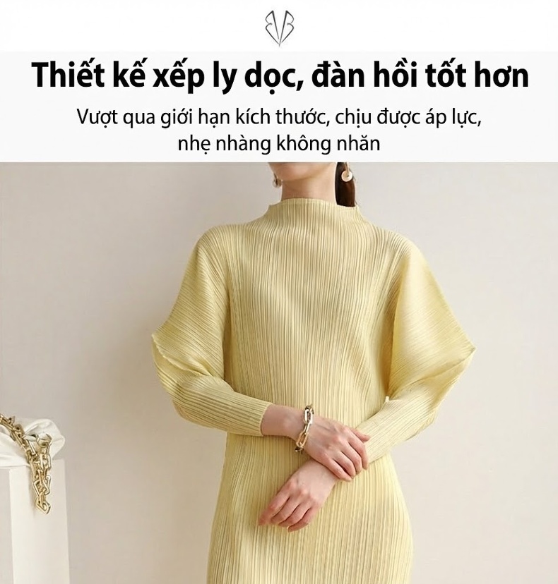 Váy Liền Thân Nữ Dáng Dài Tay Lỡ Thiết Kế Xếp Ly Thể Thao Màu Đen, Vàng, Xanh, Tím... chi tiết 1