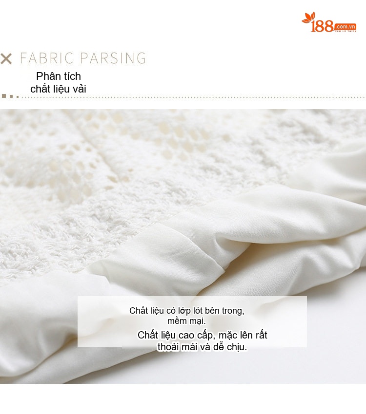 Set Bộ Áo Ren Cộc Tay Và Chân Váy Dáng Dài Đi Biển Phong Cách Pháp Màu Trắng chi tiết 6