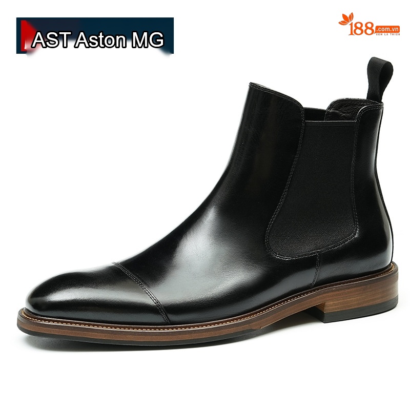 Chelsea Boots Nam Da Bò Cao Cổ Phong Cách Anh Quốc Chiều Cao Đế Khoảng 3cm Màu Đen, Nâu