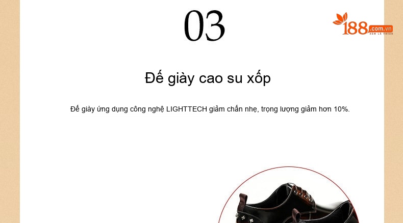 Giày Tây Buộc Dây Nam Da Bóng Đế Cao Khoảng 5cm Đinh Tán Màu Đen, Nâu chi tiết 10
