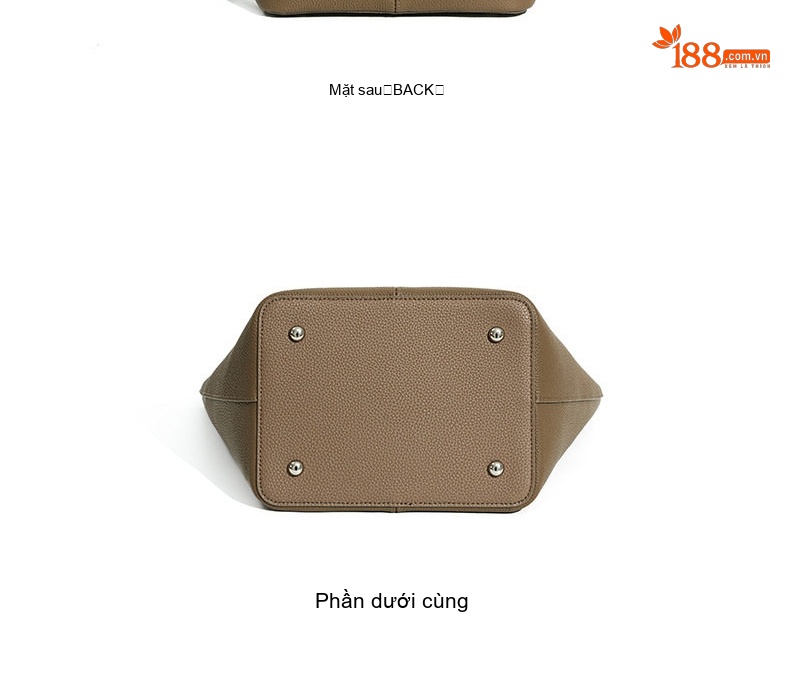 Túi Tote Da Bò Sức Chứa Lớn Đeo Vai Công Sở Phong Cách Tối Giản Màu Kem, Nâu chi tiết 32