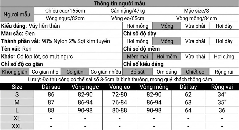 Váy Dự Tiệc Nữ Ren Tay Dài Ôm Body Đính Kim Sa Màu Đen chi tiết 2
