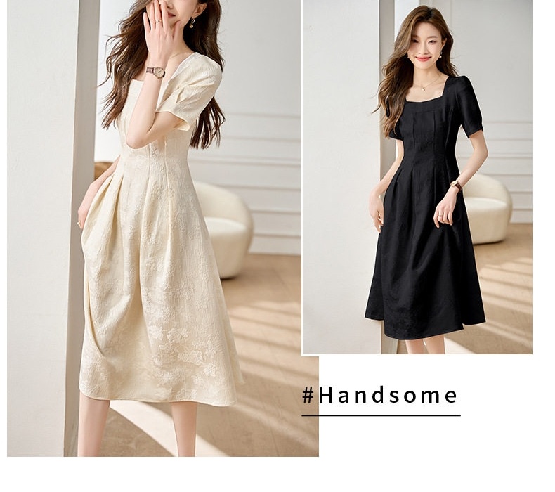 Váy Suông Nữ Tencel Tay Ngắn dáng chữ A Thanh Lịch Màu Be, Đen chi tiết 6