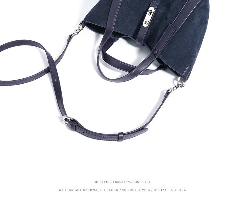 Túi Xách Tay Nữ Lớn Thiết Kế Độc Đáo Phong Cách Retro Màu Xanh Navy, Nâu, Tím chi tiết 8