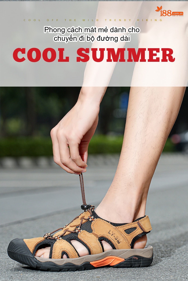 Sandal Da Bò Nam Quai Hậu Outdoor Đế Cao 3cm chi tiết 30