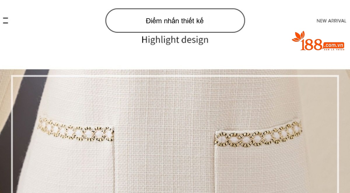 Váy liền thân Nữ Tiểu Thư Tay Dài Phong Cách Pháp Thanh Lịch Màu Kem chi tiết 6