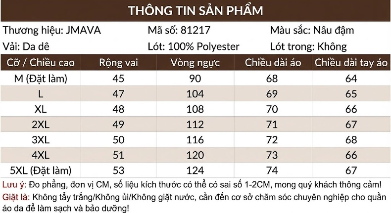 Áo Khoác Da Thật Nam Kiểu Motor Biker Cổ Bẻ Ngắn Da Dê Lớp Đầu Tiên Màu Nâu Đậm chi tiết 3