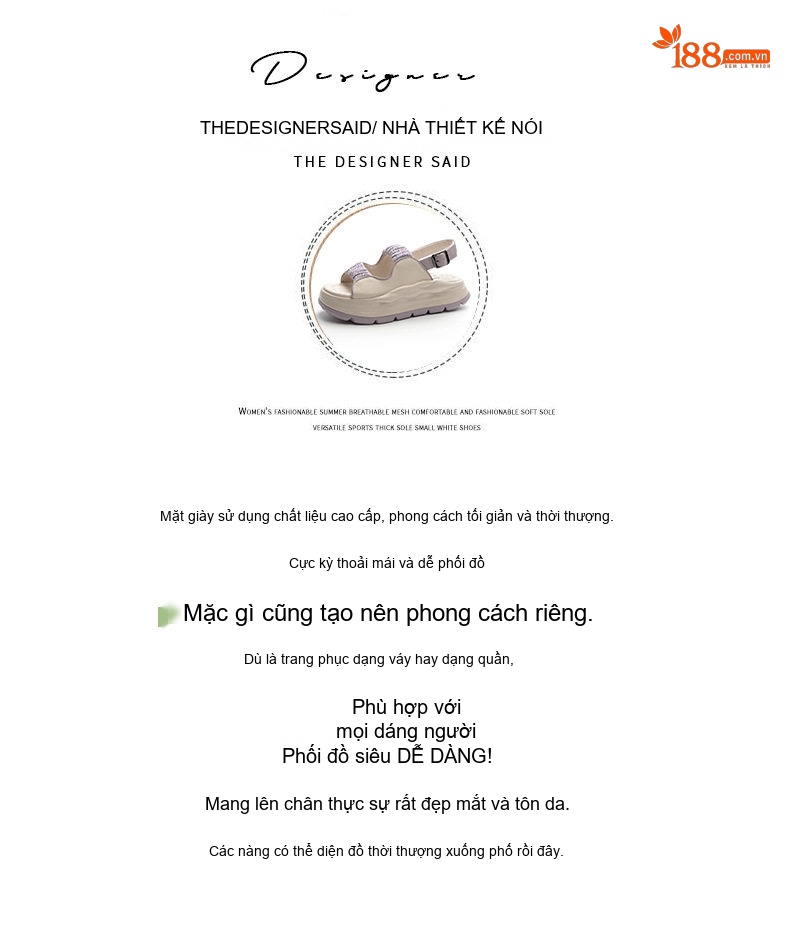 Dép Sandal Nữ Đế Bệt Quai Ngang Đính Đá Đế Cao 4cm - 5cm Màu Trắng, Xanh, Tím chi tiết 5