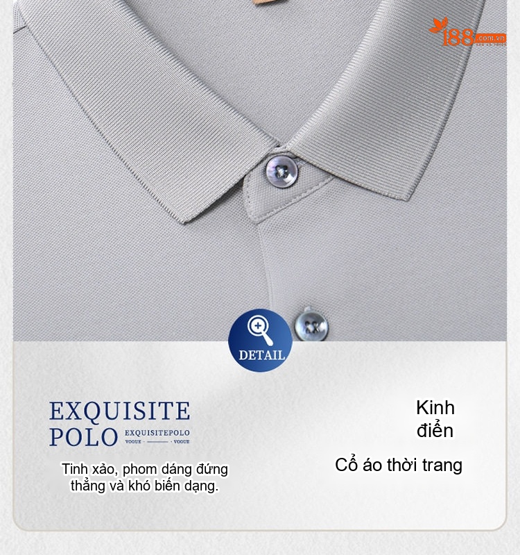 Áo Polo Nam Cotton Họa Tiết Sọc Ngang Tay Ngắn Không Nhăn Màu Xám, Xanh, Nâu, Trắng... chi tiết 20
