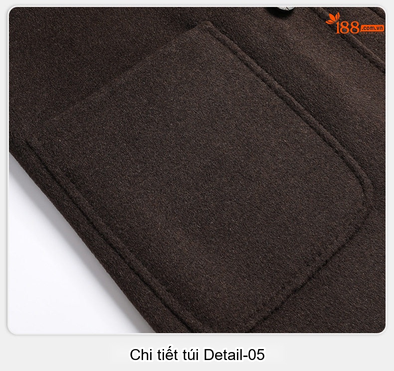Áo Khoác Dạ Nam Dáng Dài Túi Hộp Lông Cừu Non Hai Mặt Màu Nâu, Xám chi tiết 27