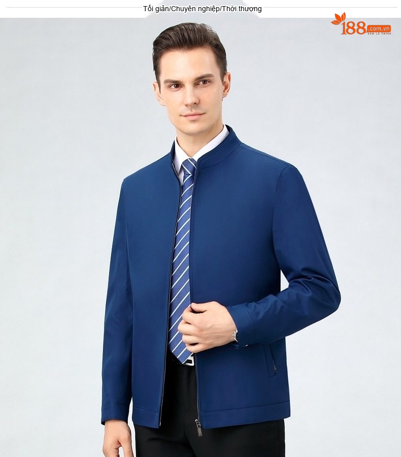 Áo Khoác Bomber Nam Lụa Tằm Tơ Dáng Ôm Chống Nhăn Màu Đen, Xám, Xanh Navy, Đỏ... chi tiết 15