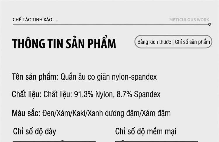 Quần Tây Nam Dáng Suông Bốn Chiều Co Giãn Chống Nhăn Cao Cấp Màu Đen, Xám, Be, Xanh Navy chi tiết 11