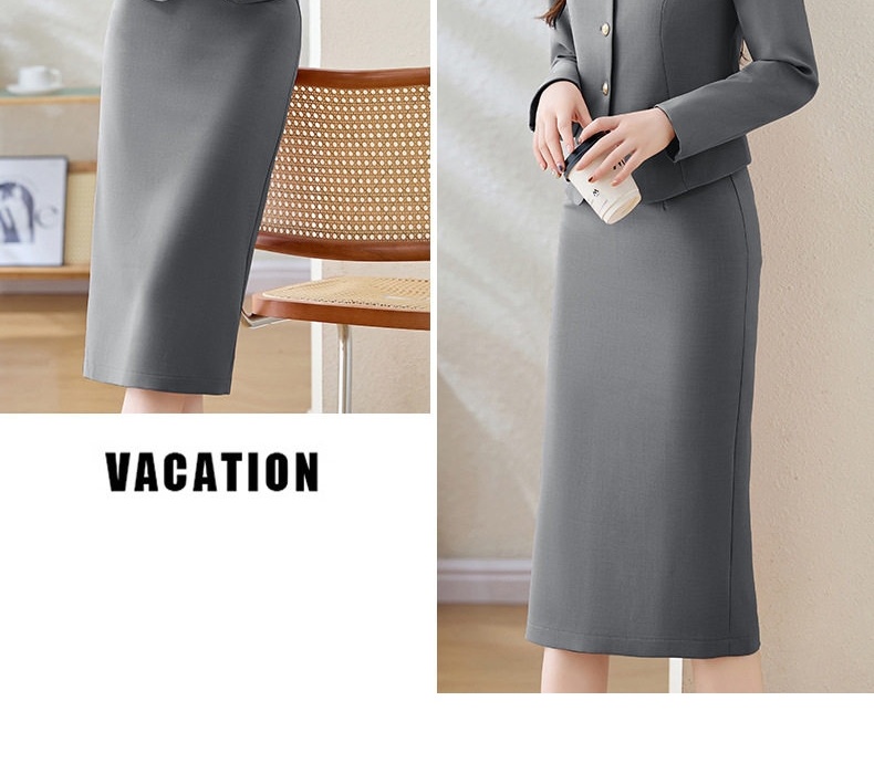 Set Bộ Vest Nữ Áo Blazer Tay Lỡ Chân Váy Bút Chì Công Sở Thanh Lịch Màu Hồng, Xanh, Xám chi tiết 29