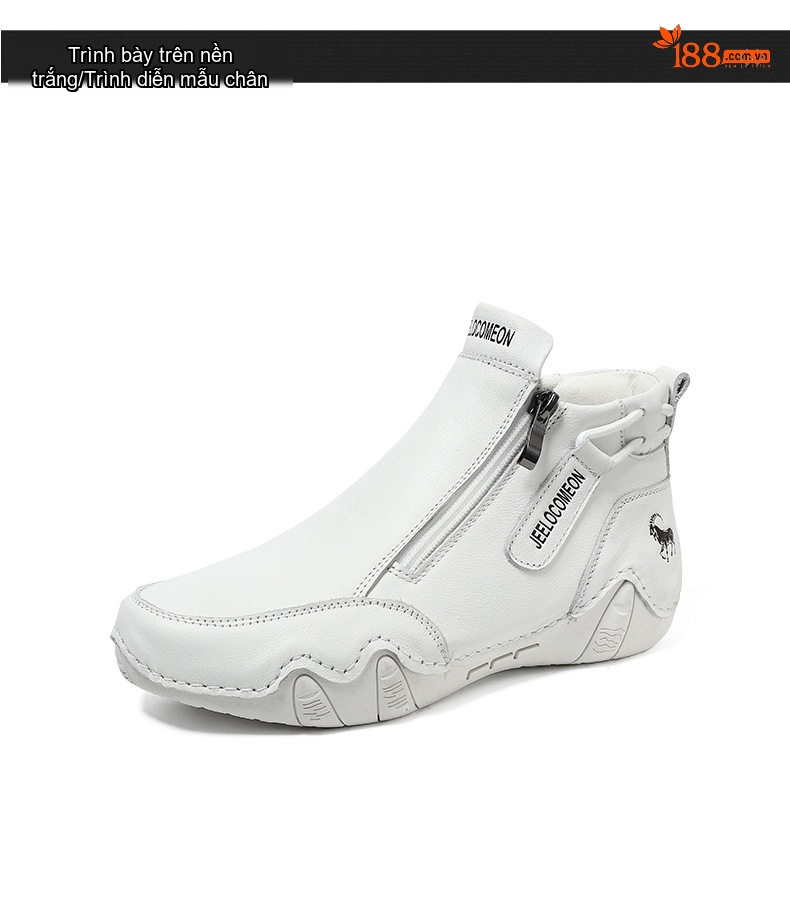 Boot Martin Nữ Da Thật Lót Lông Cao Cổ Đế Cao Su 3cm chi tiết 28