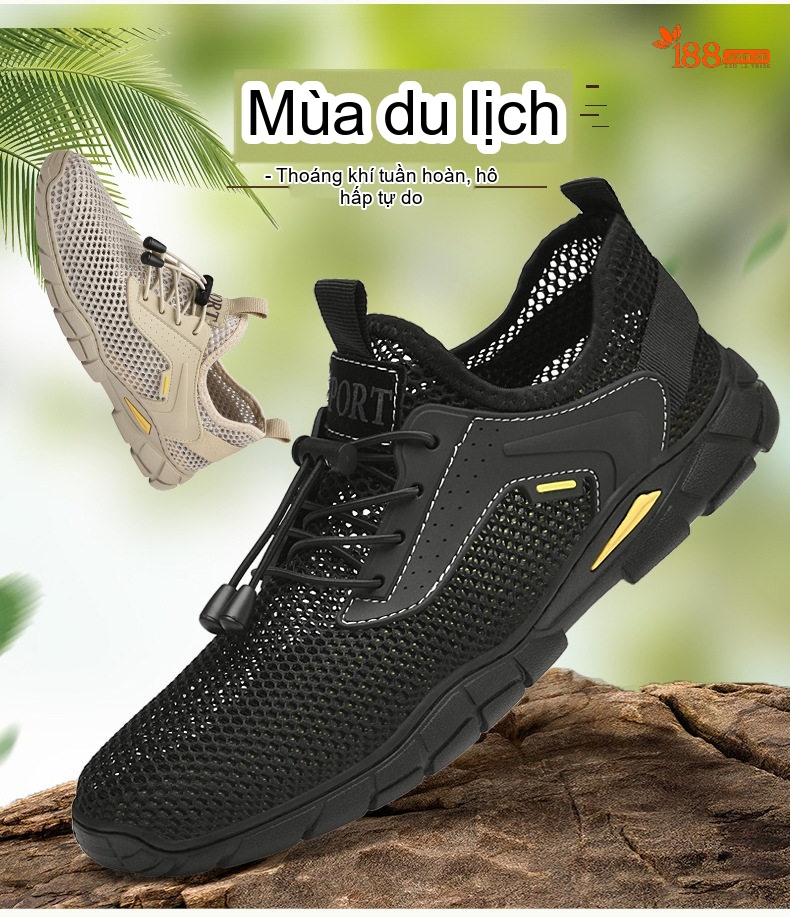 Giày Thể Thao Nam Lưới Thoáng Khí Đế Cao 3 cm chi tiết 2