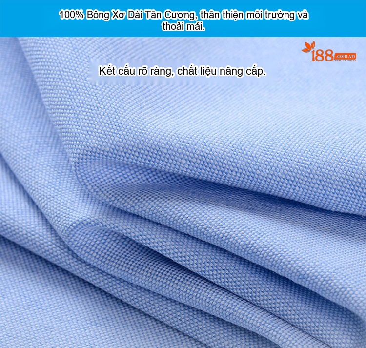 Áo Sơ Mi Tay Ngắn Nam Cotton Oxford Màu Trắng, Xanh Dương, Xanh Mint, Hồng... chi tiết 13