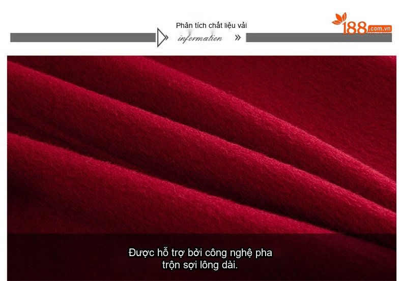 Áo Khoác Dạ Alpaca Hai Mặt Dáng Ngắn Màu Đỏ, Xanh Olive chi tiết 9