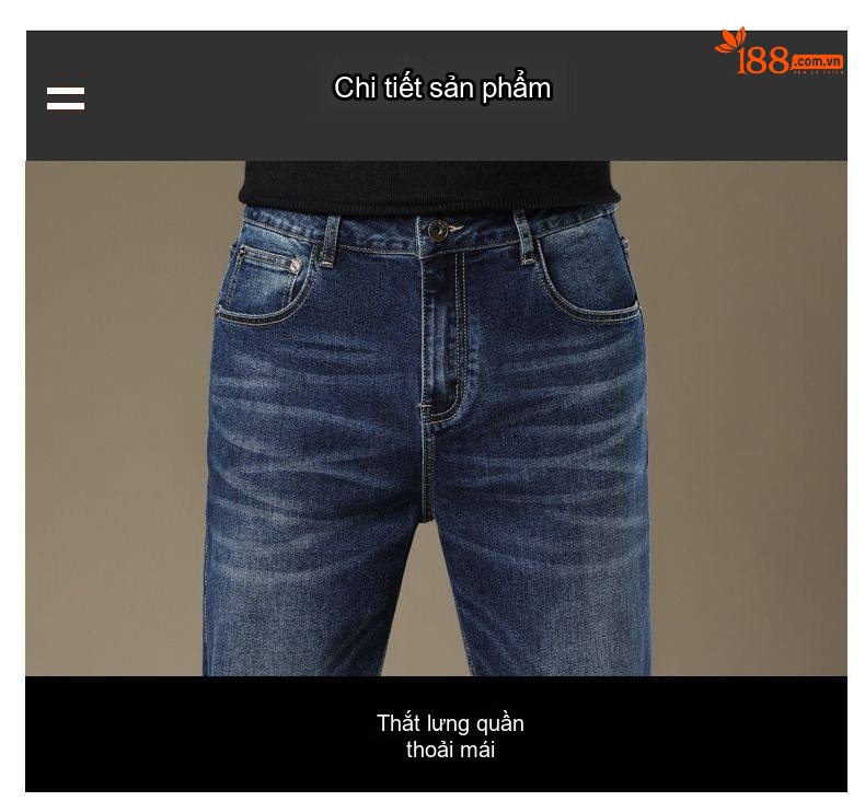 Quần Jean Nam Ống Đứng Ôm Vừa Vặn Phong Cách Âu Mỹ Màu Xanh Denim chi tiết 24