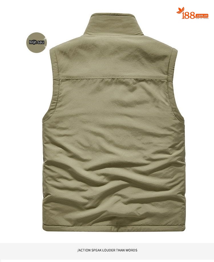 Áo Gile Nam Lót Lông Cừu Non Dày Dặn Hai Mặt Màu Xanh Rêu, Xám, Xanh Navy, Nâu... chi tiết 12