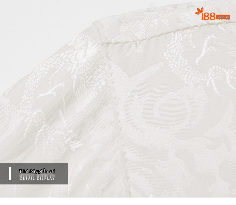 Áo Thun Polo Nam Ngắn Tay Lụa Tơ Tằm Jacquard Trung Niên Phong Cách Casual Màu Trắng chi tiết 9