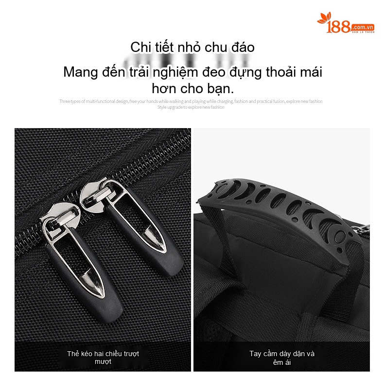 Balo Du Lịch Nam Thể Thao Ngoài Trời Đa Năng Chống Thấm Nước Sức Chứa Lớn Màu Đen chi tiết 11