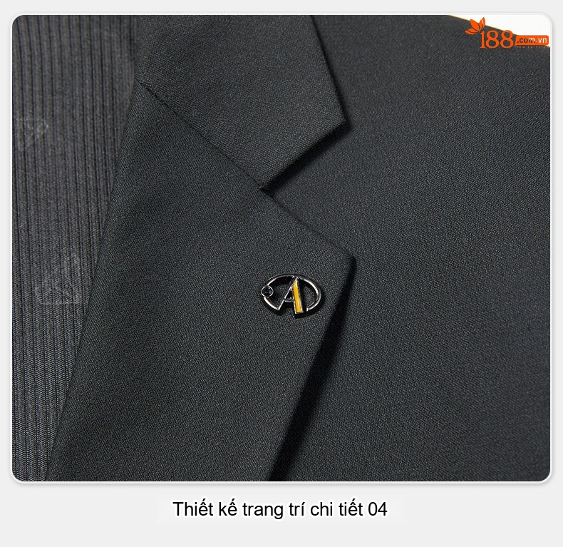 Bộ Vest Nam Áo Blazer Xẻ Tà Hai Bên Màu Đen chi tiết 21