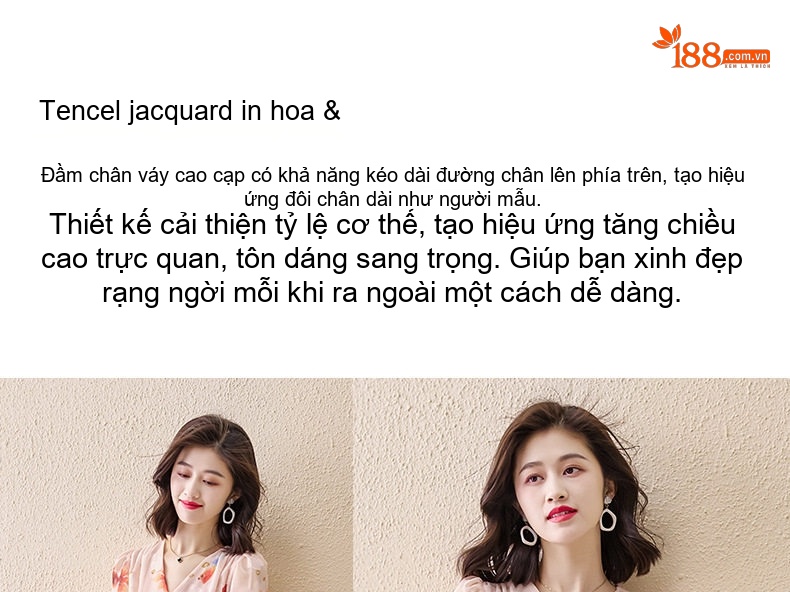 Váy Voan Dáng Dài Họa Tiết Hoa Nhỏ Phong Cách Pháp Thanh Lịch Màu Hồng chi tiết 1