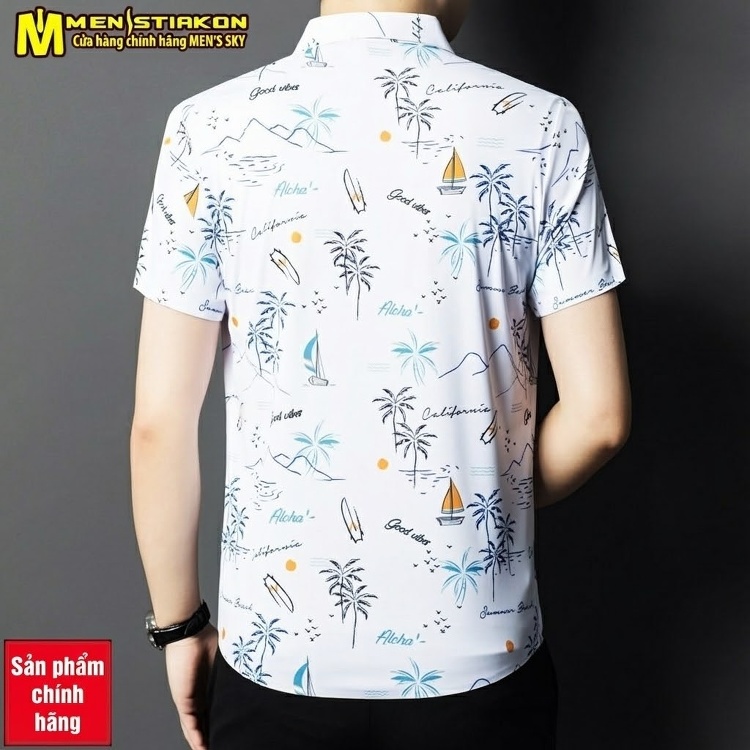 Áo Sơ Mi Nam Dài Tay Dáng Ôm Cổ Tàu Chất Liệu Lông Dê Cashmere Không Nhăn Màu Xám, Xanh chi tiết 9
