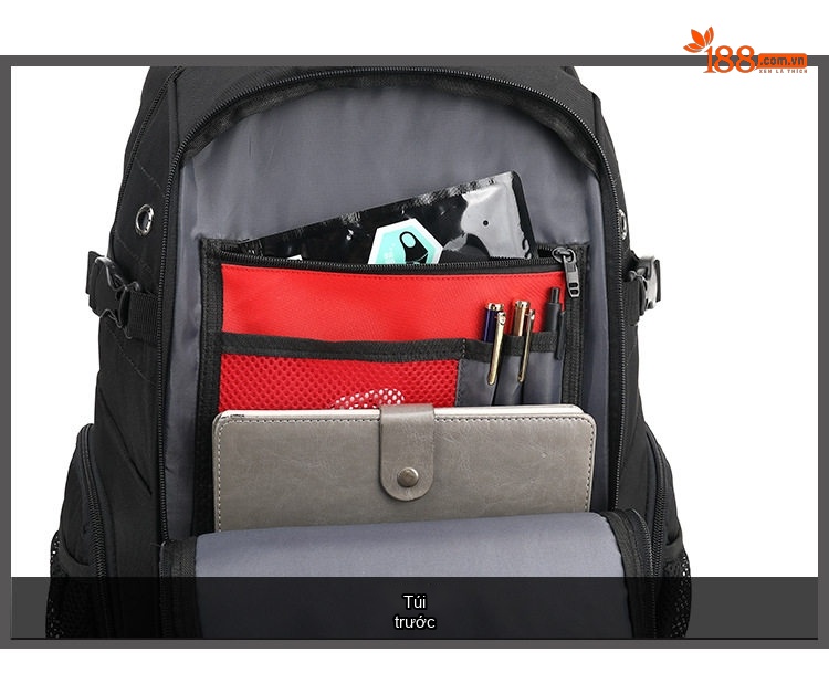 Balo Đôi Nam Vải Canvas Chống Nước Đựng Laptop Du Lịch Công Tác Màu Đen chi tiết 14