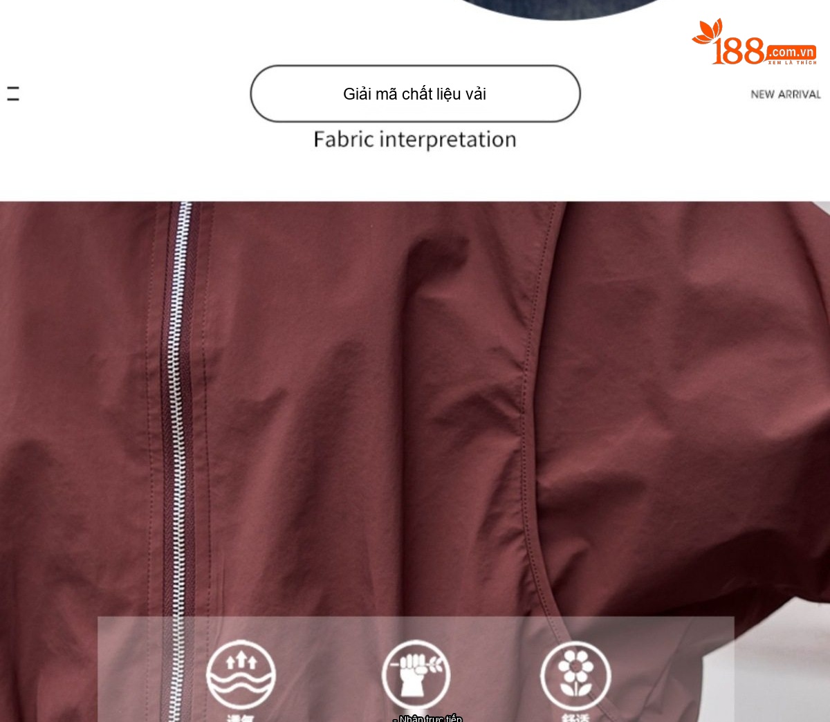 Áo Khoác Bomber Nữ Dáng Ngắn Cổ Trụ Màu Đỏ, Đen, Kem chi tiết 8