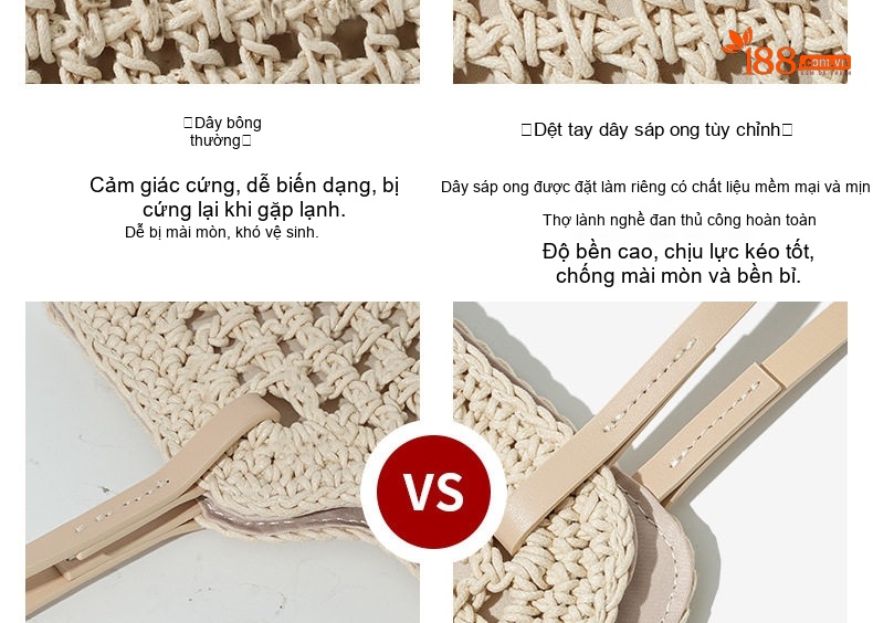 Túi Tote Nữ Đan Móc Thủ Công Lưới Lớn Đựng Đồ Đi Biển chi tiết 5