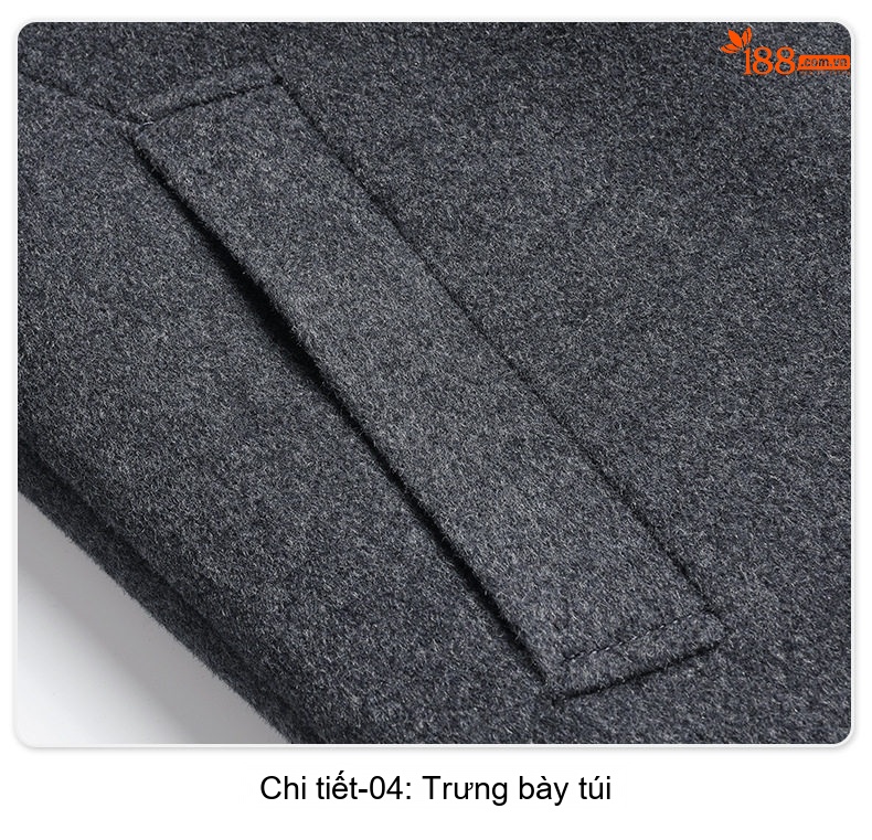 Áo Khoác Dạ Nam Lông Cổ Chồn Tháo Rời Lót Lông Vũ Màu Xám, Xanh Navy, Đen chi tiết 27