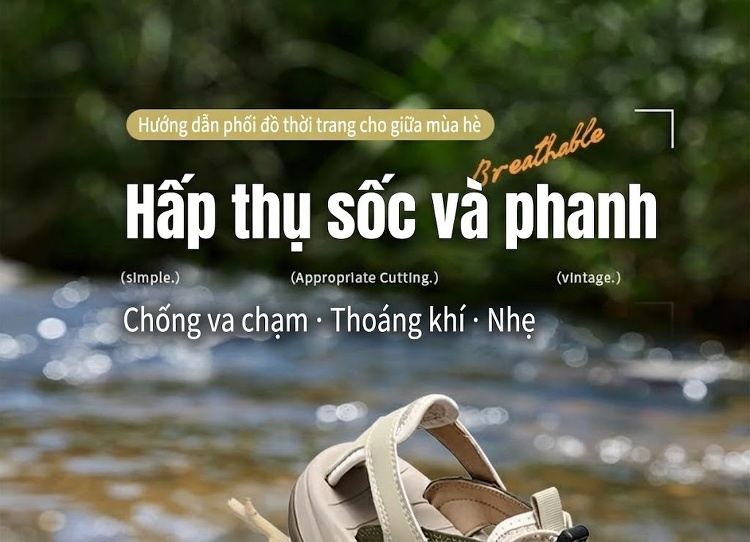 Sandal Nam Bít Mũi Dây Rút Thể Thao Leo Núi Chống Trượt Thoáng Khí Đế Cao 3cm chi tiết 5