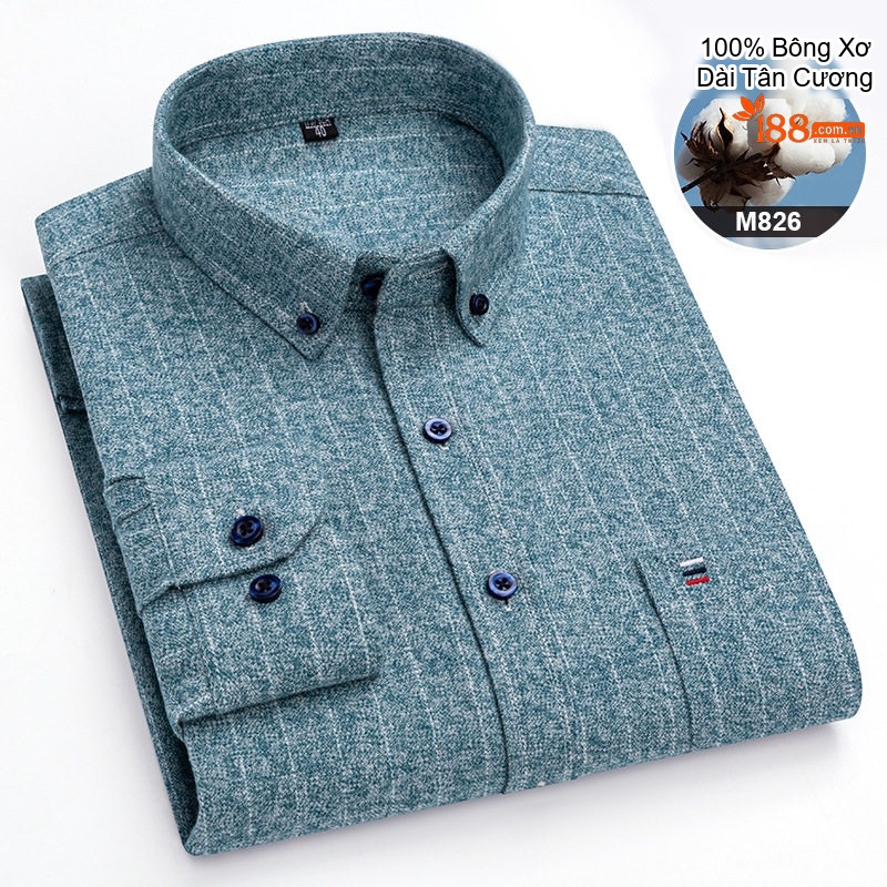 Áo Sơ Mi Tay Dài Nam Cotton Kẻ Caro Dáng Ôm Vừa Vặn Hàng Ngày Màu Xanh Navy, Đỏ, Vàng, Xám...