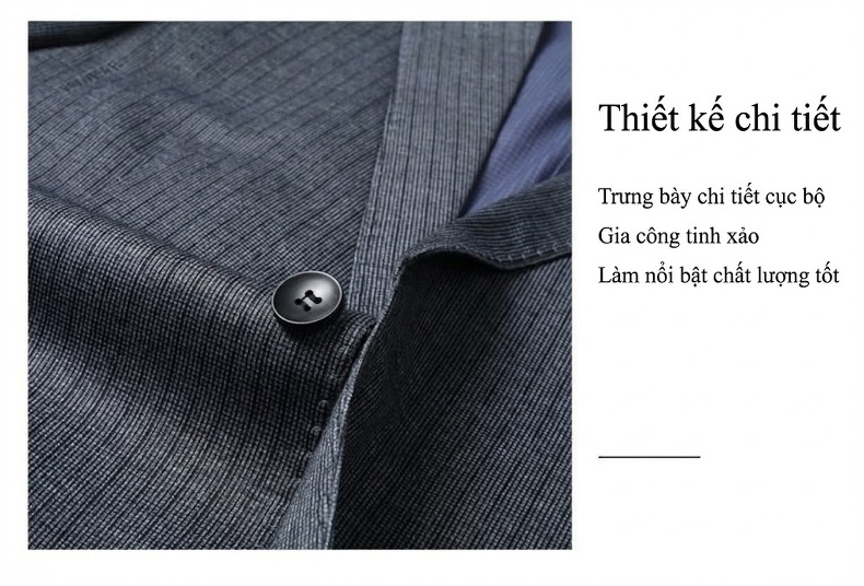 Áo Vest Nam Mỏng Dáng Ôm Phong Cách Hàn Quốc Họa Tiết Sọc Màu Xám chi tiết 7