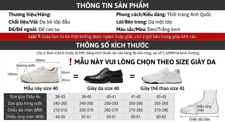 Giày Lười Nam Da Bóng Chiều Cao Đế Khoảng 3cm Màu Đen, Trắng chi tiết 7