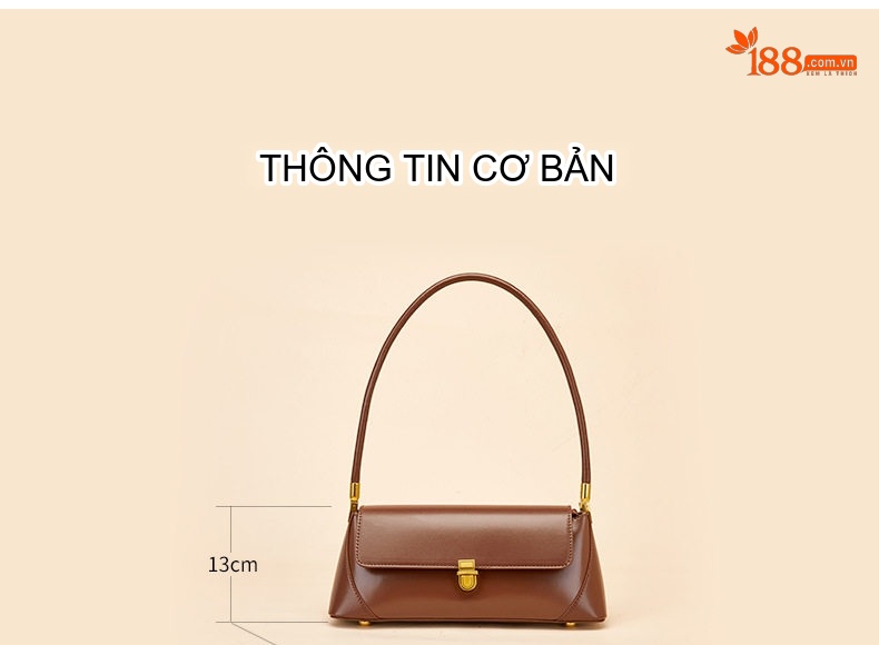 Túi Xách Tay Nữ Da Thật Đeo Vai Phong Cách Thời Trang Màu Nâu, Trắng, Đen chi tiết 6