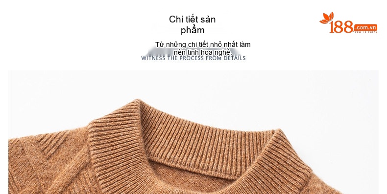 Áo Len Nam 100% Lông Cừu Cổ Lọ Dáng Ôm Màu Nâu, Xám, Xám Đậm chi tiết 20