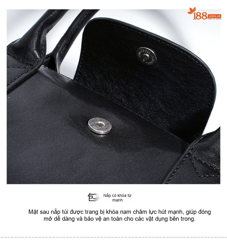 Túi Xách Tay/Đeo Vai Nữ Hình Bánh Bao Thiết Kế Tối Giản Phong Cách Hàn Quốc Màu Đen, Nâu, Đỏ chi tiết 14