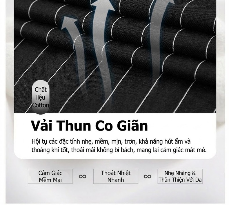 Áo Polo Nam Tay Ngắn Cổ Tròn Họa Tiết Kẻ Sọc Phong Cách Trung Quốc Màu Đen, Trắng, Be chi tiết 23