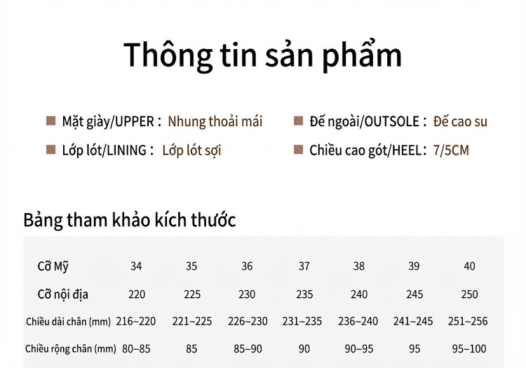 Giày Sandal Cao Gót Nữ Hở Ngón Quai Ngang Nỉ Gót Cao 7cm Màu Be, Đen chi tiết 5