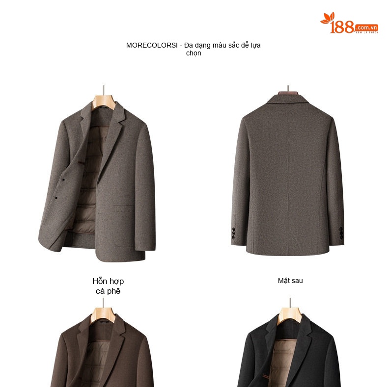 Áo Vest Nam Lông Cừu Có Lớp Lót Lông Vũ Tháo Rời Được Phong Cách Doanh Nhân Màu Xám chi tiết 13