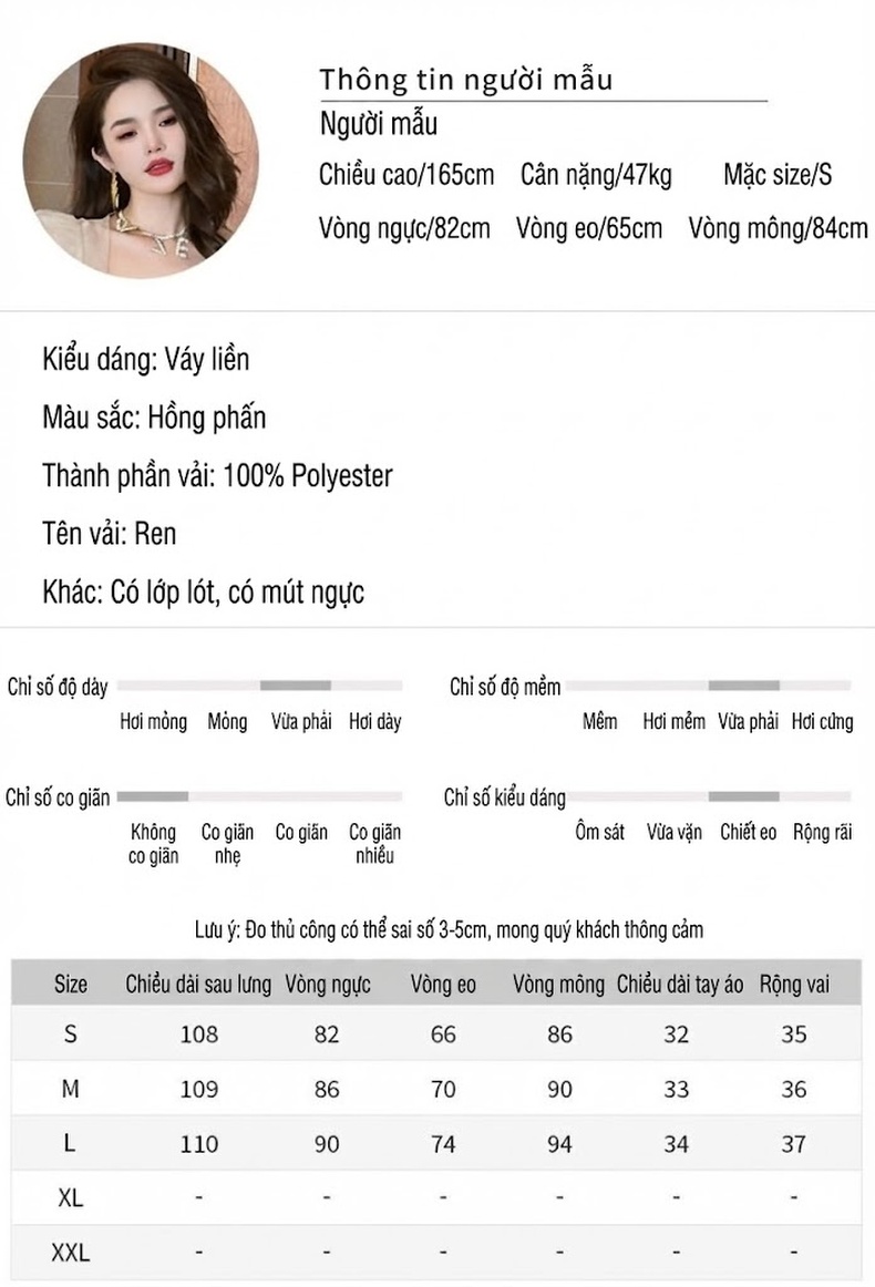 Váy Ôm Body Tay Bồng Cổ chữ Vuông Ren Dáng Dài Nữ Tính Màu Trắng chi tiết 2
