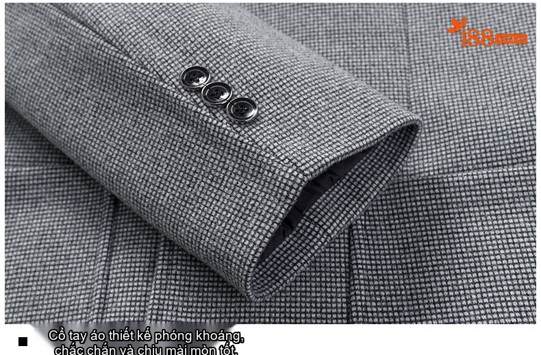 Áo Vest Nam Vải Dệt Kim Cúc Bấm Phong Cách Công Sở Trung Niên Màu Nâu, Xanh Dương, Xám chi tiết 18