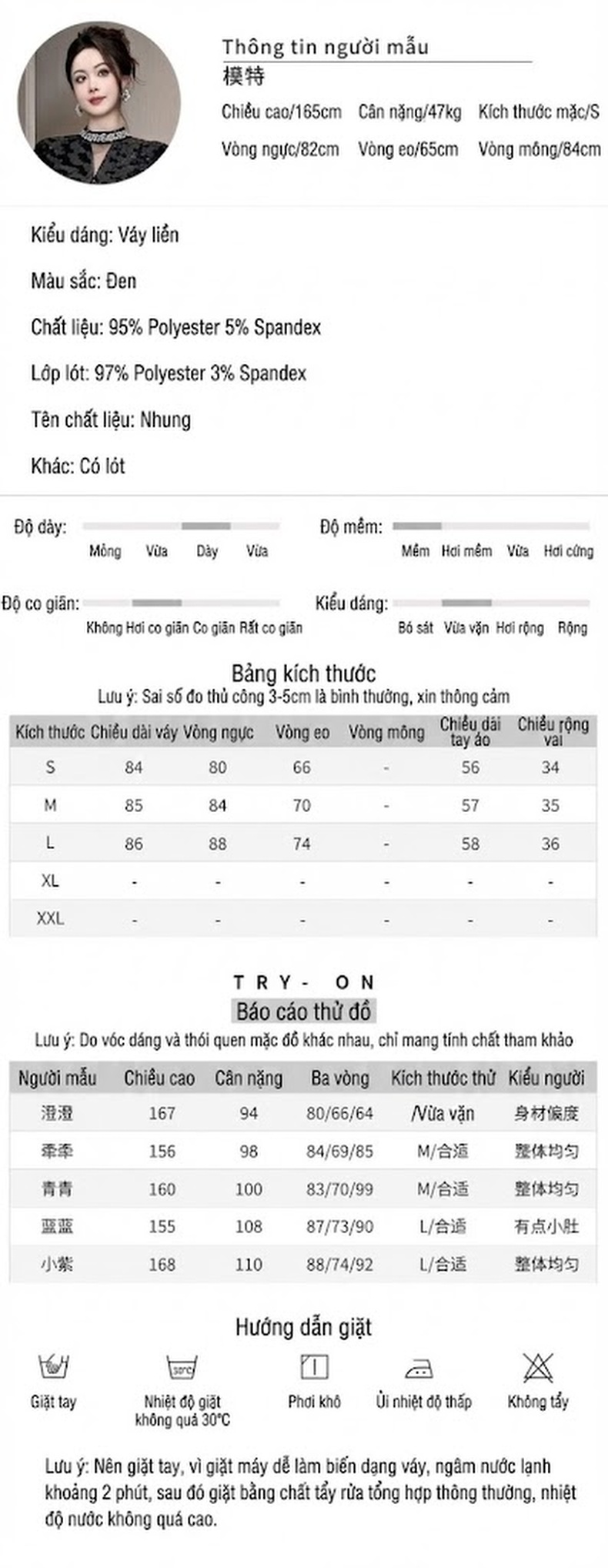Đầm Nhung Nữ Dài Tay Cổ Tròn Đính Đá Eo Thun Tôn Dáng Màu Đen chi tiết 2