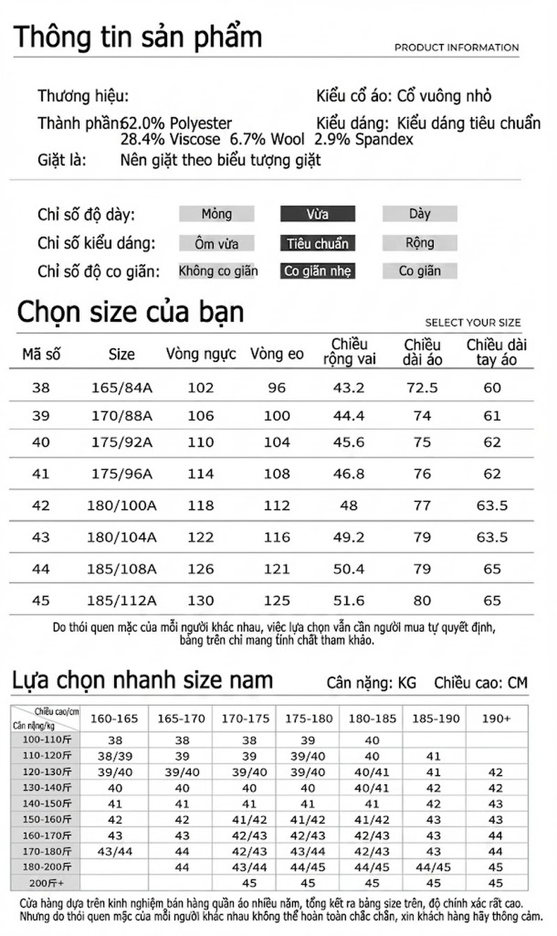 Áo Sơ Mi Nam Dài Tay Chứa Lông Cừu Co Giãn Chống Nhăn Sọc Kẻ Màu Xanh Lam chi tiết 7