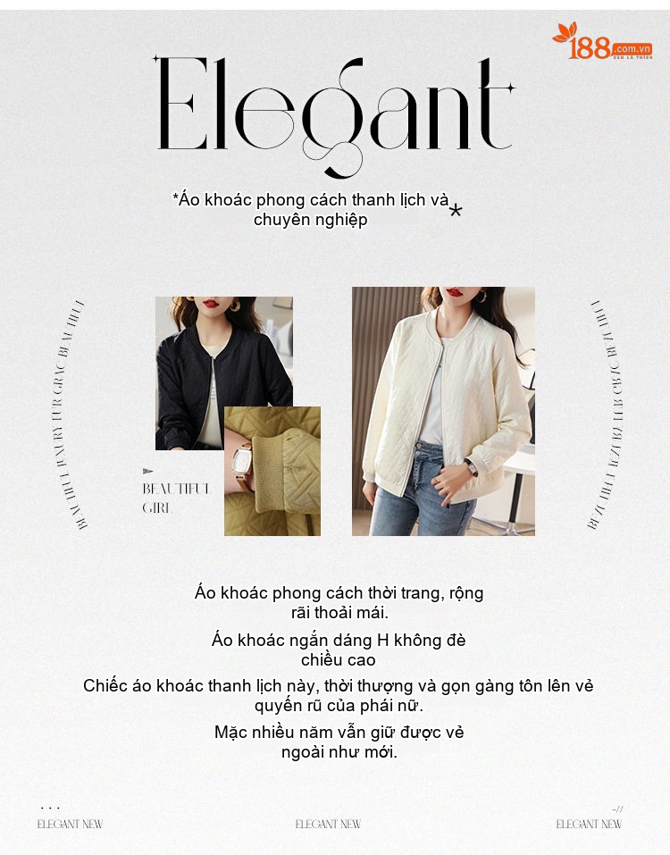 Áo Khoác Bomber Nữ Dáng Ngắn Phong Cách Retro Màu Kem, Xanh Olive chi tiết 3